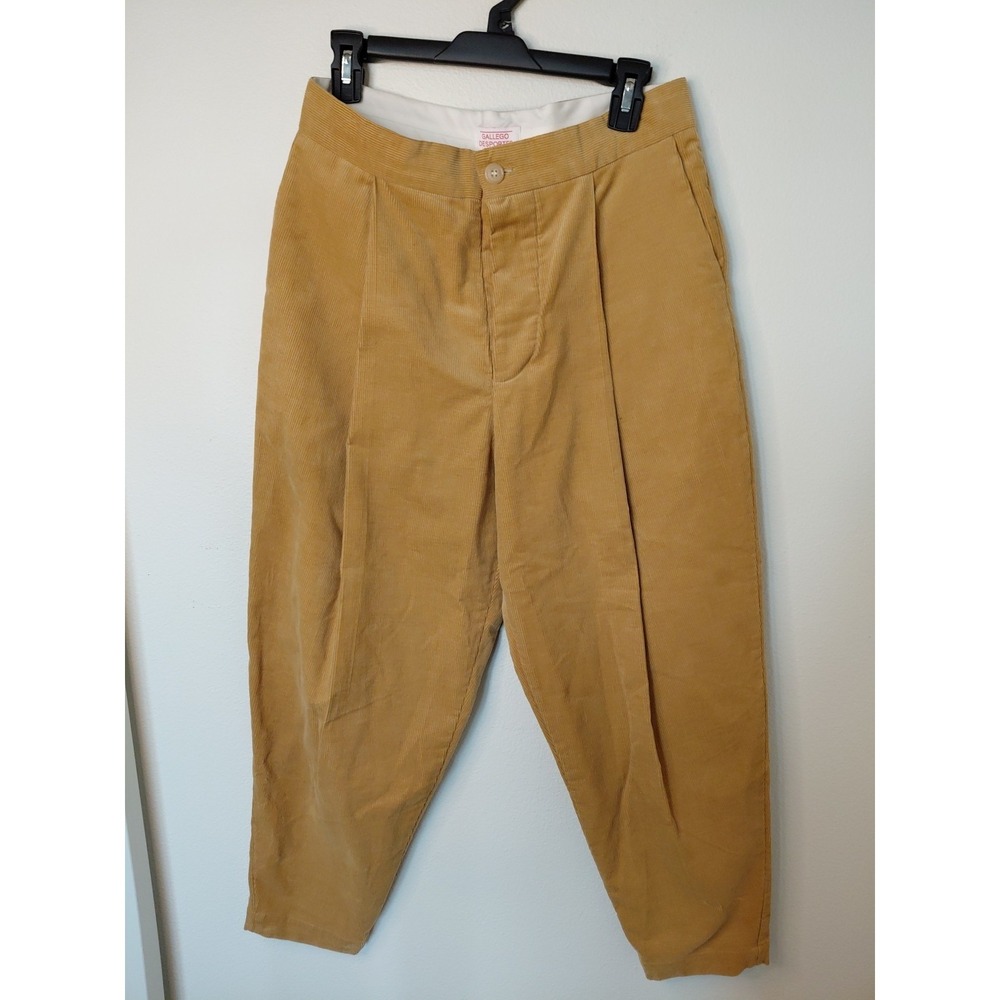 Gallego Desportes corduroy pants Yellow SZ M made In France Cotton Boho Y2k Goth